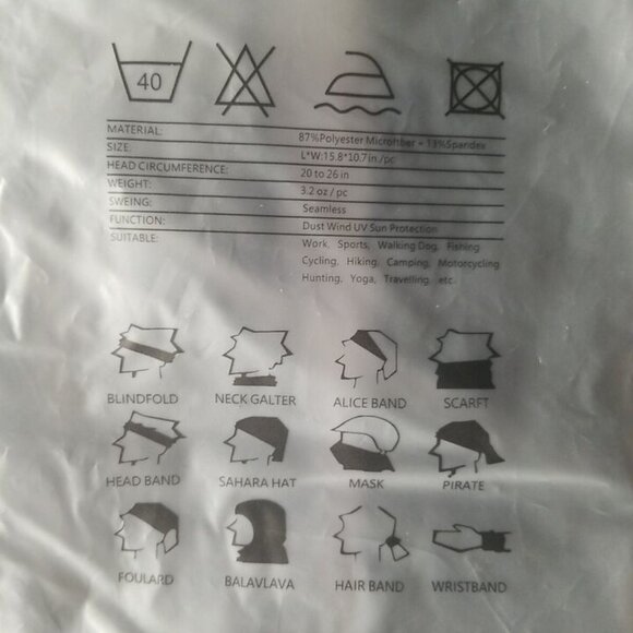TKISZYZR 2 Pc.MultipurposUV Sun Protection Neck Gaiter Face Mask Scarf Balaclava - Picture 2 of 7